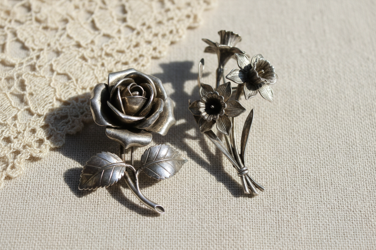 Blooming Silver – Vintage Floral Jewelry