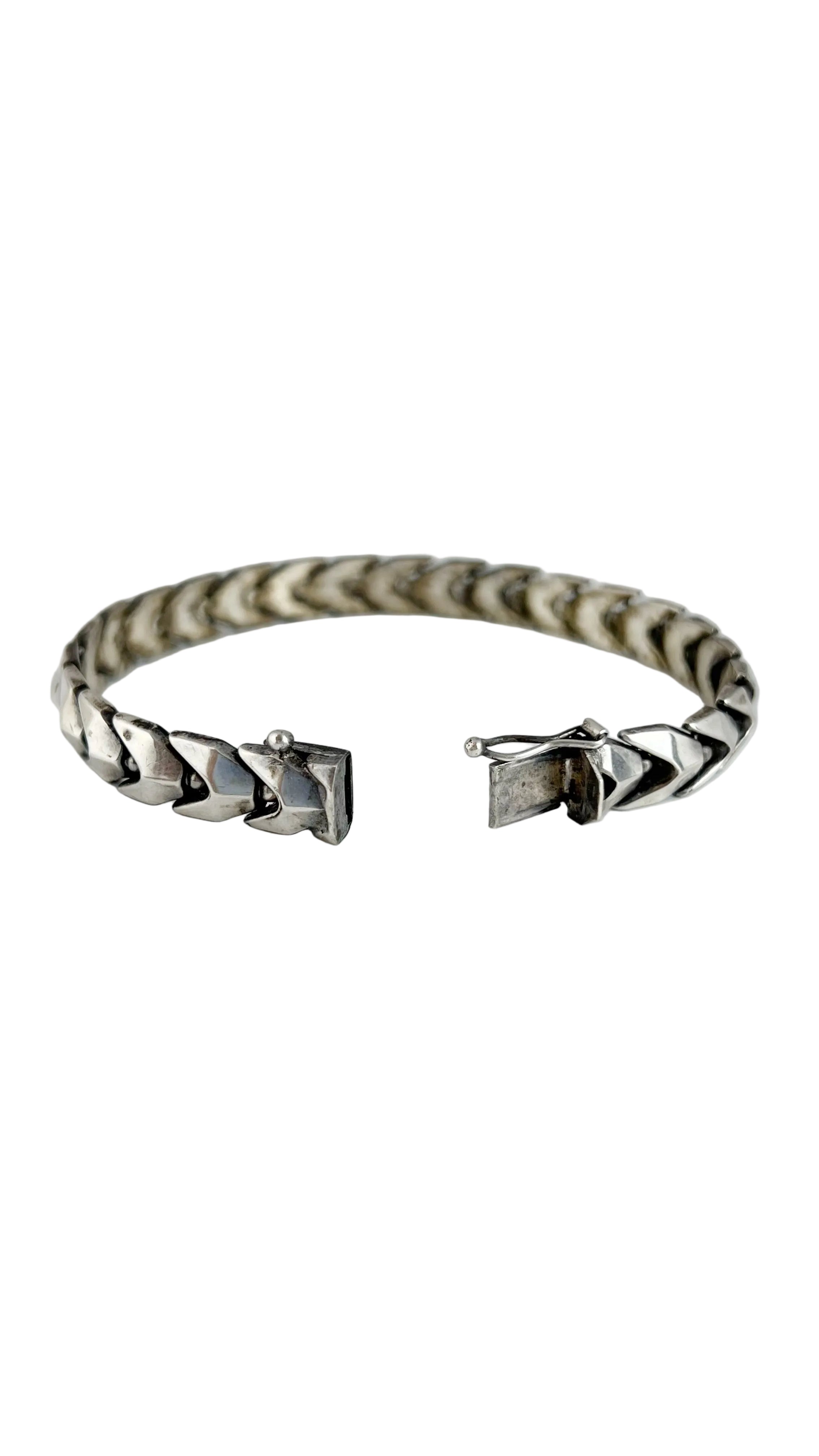 Vintage Sterling Silver Chevron Link Bracelet